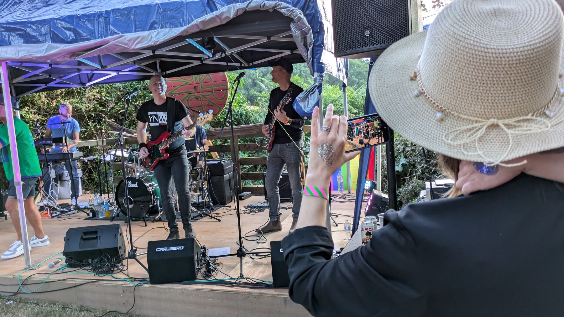 Fan filming The Ruby Skies during their set