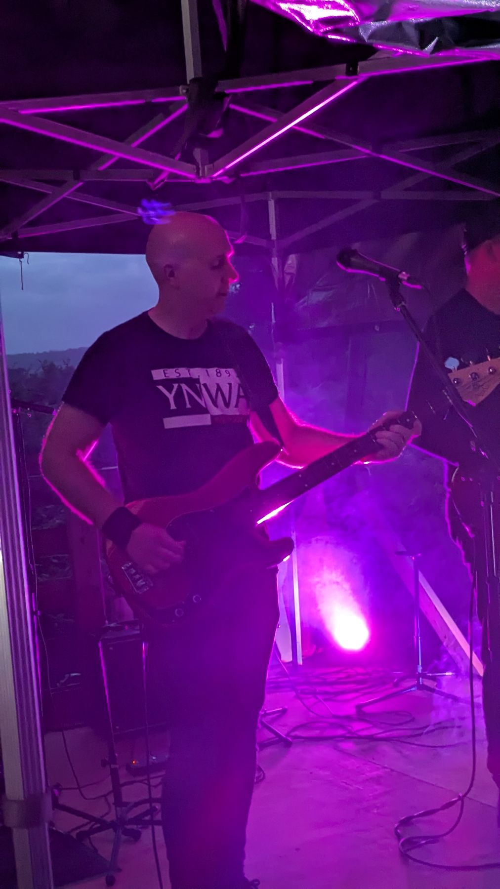Bassist performing with The Ruby Skies